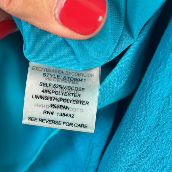 New Altar’d State Strappy Blue Sleeveless Dress Key Hole Back Size Medium - Picture 9 of 12